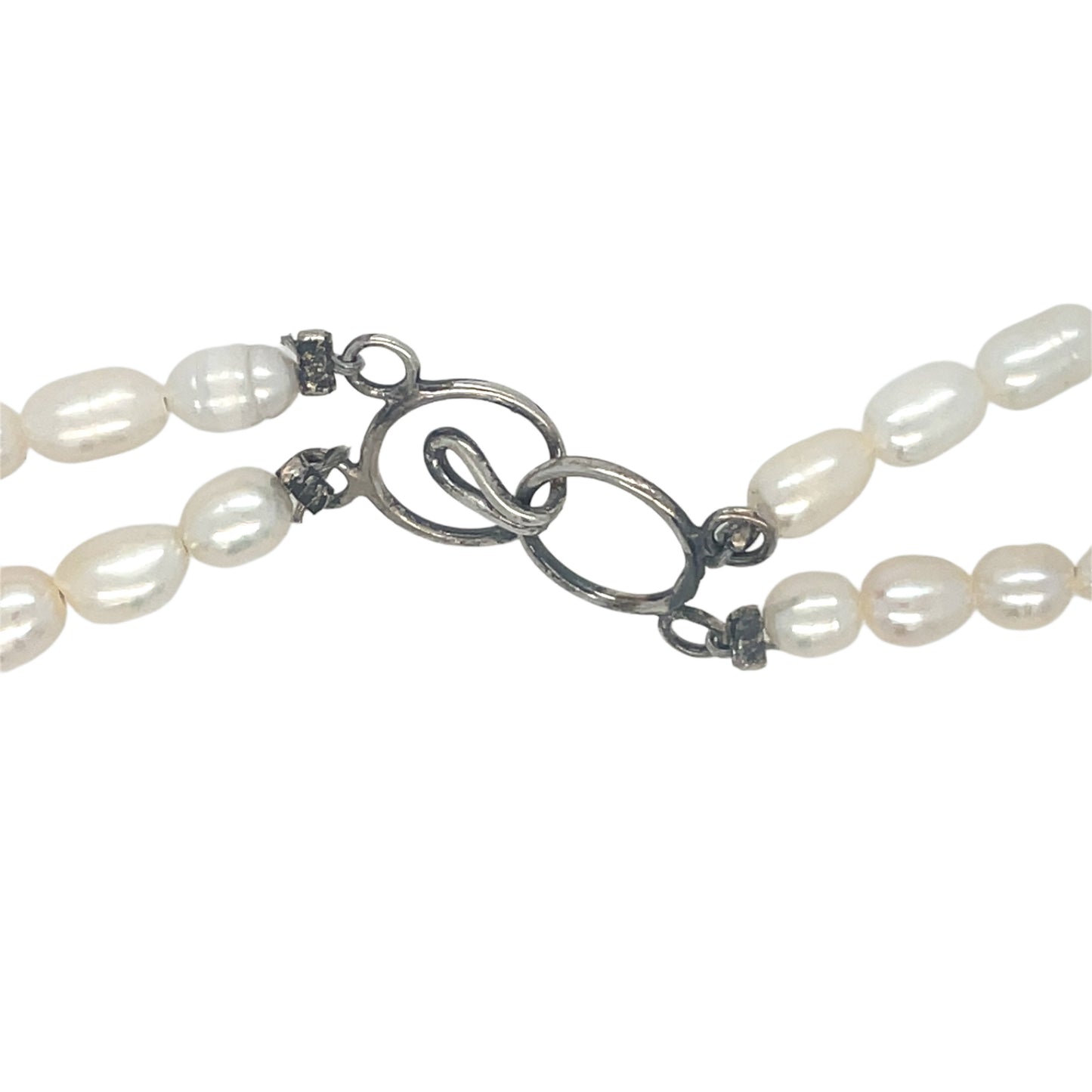 2 Strand Rice Pearls with Blue Topaz Pendant