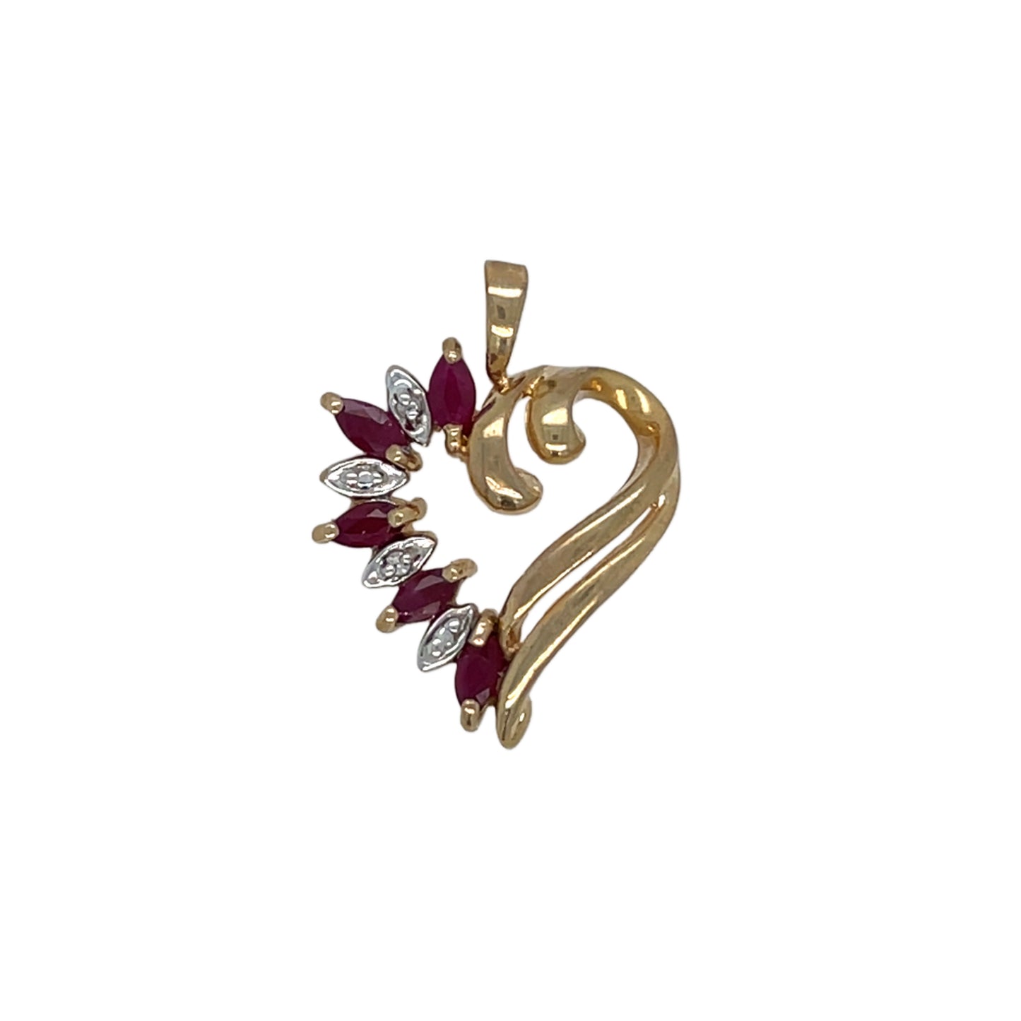 Ruby & Diamond Heart Pendant