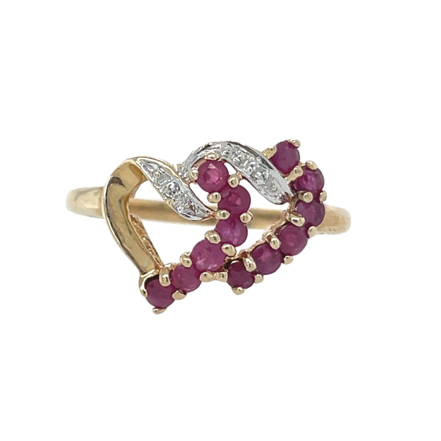 Ruby & Diamond Interlocking Hearts Ring