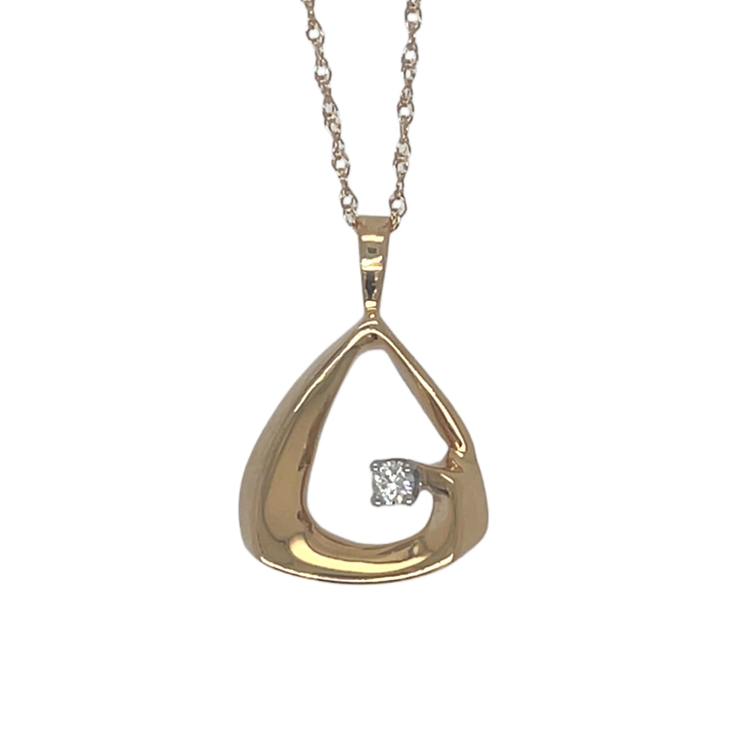 Geometric Pendant with Diamond