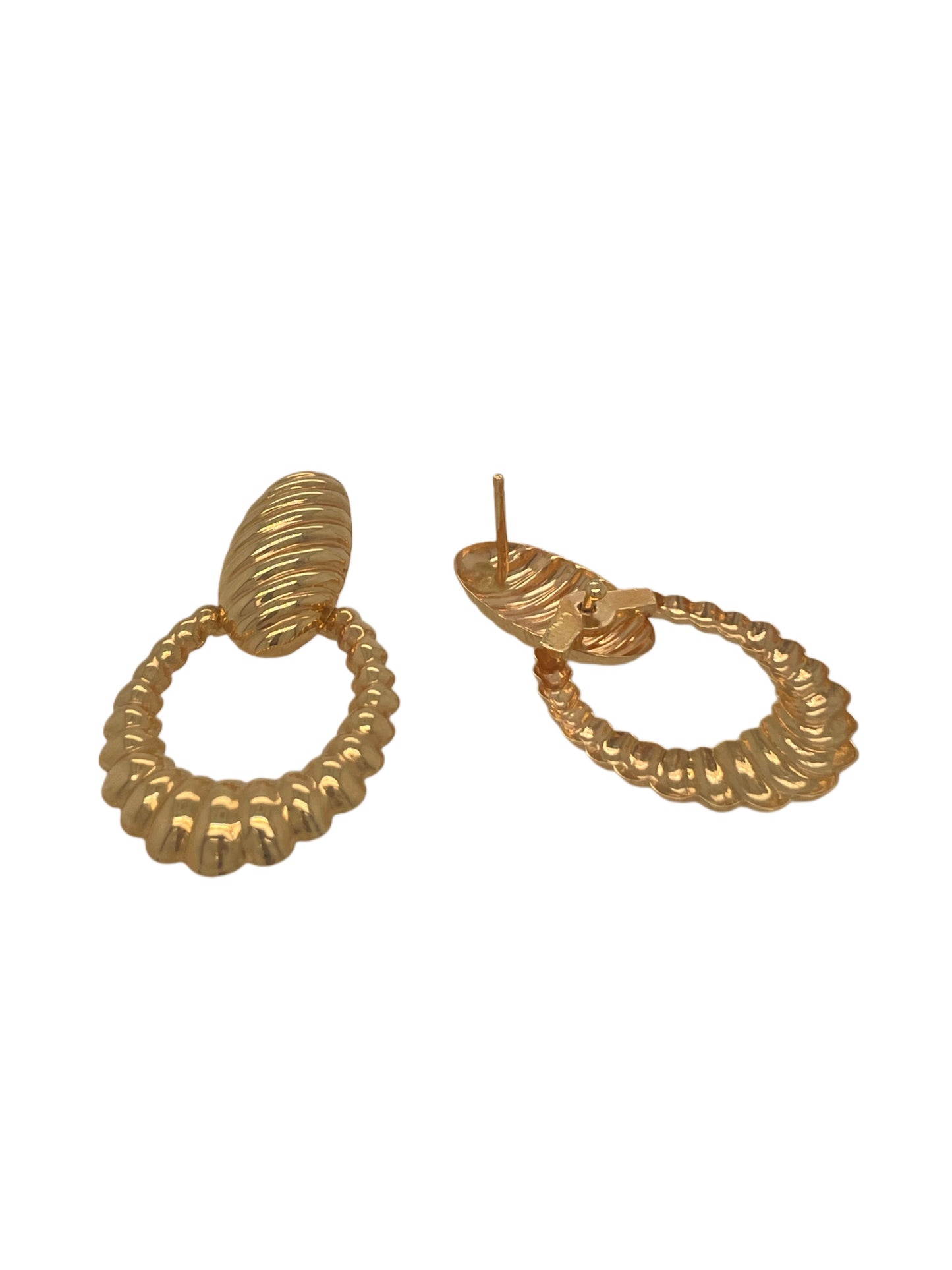 Shrimp Design Doorknocker Earrings