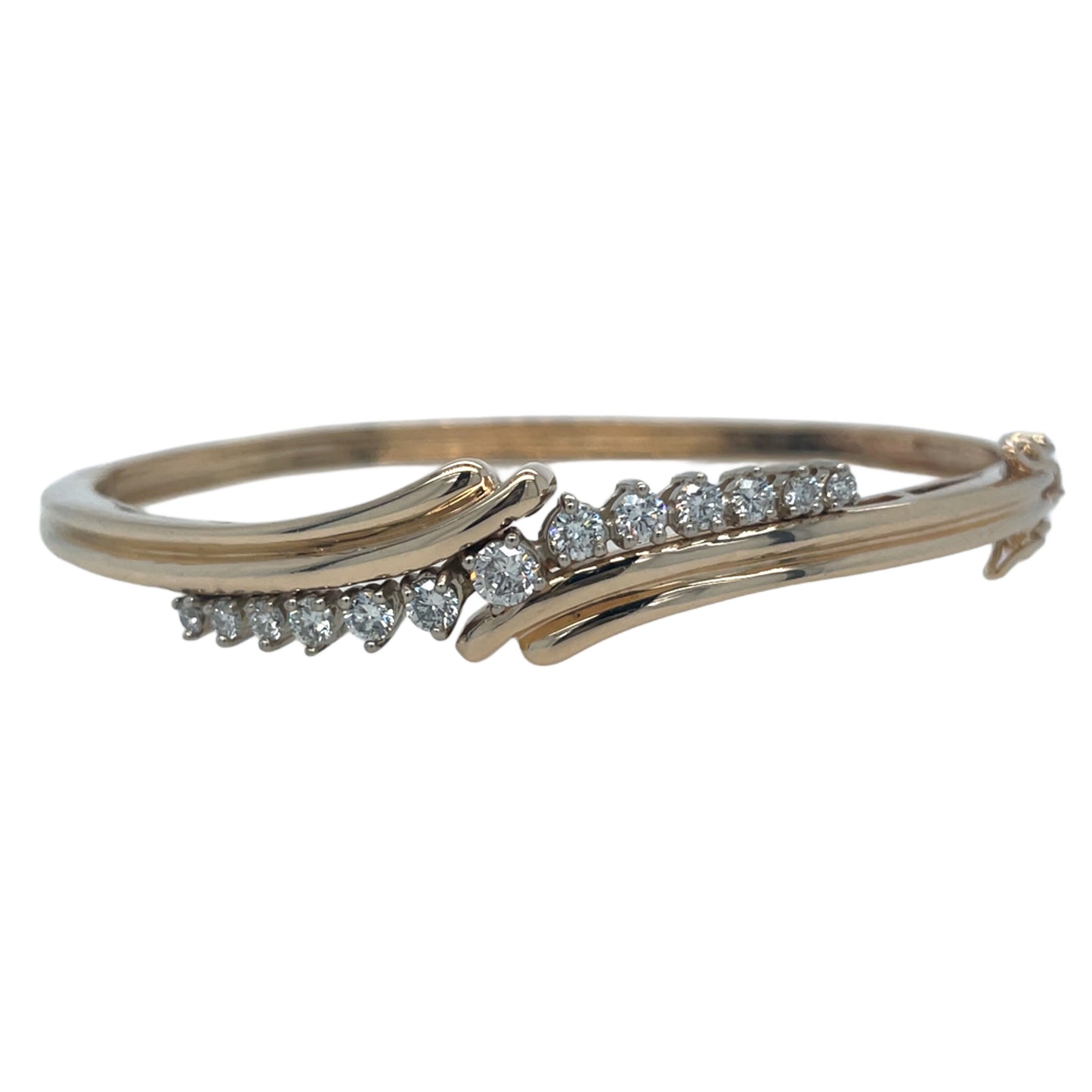 1 Carat Diamond By-Pass Bangle Bracelet