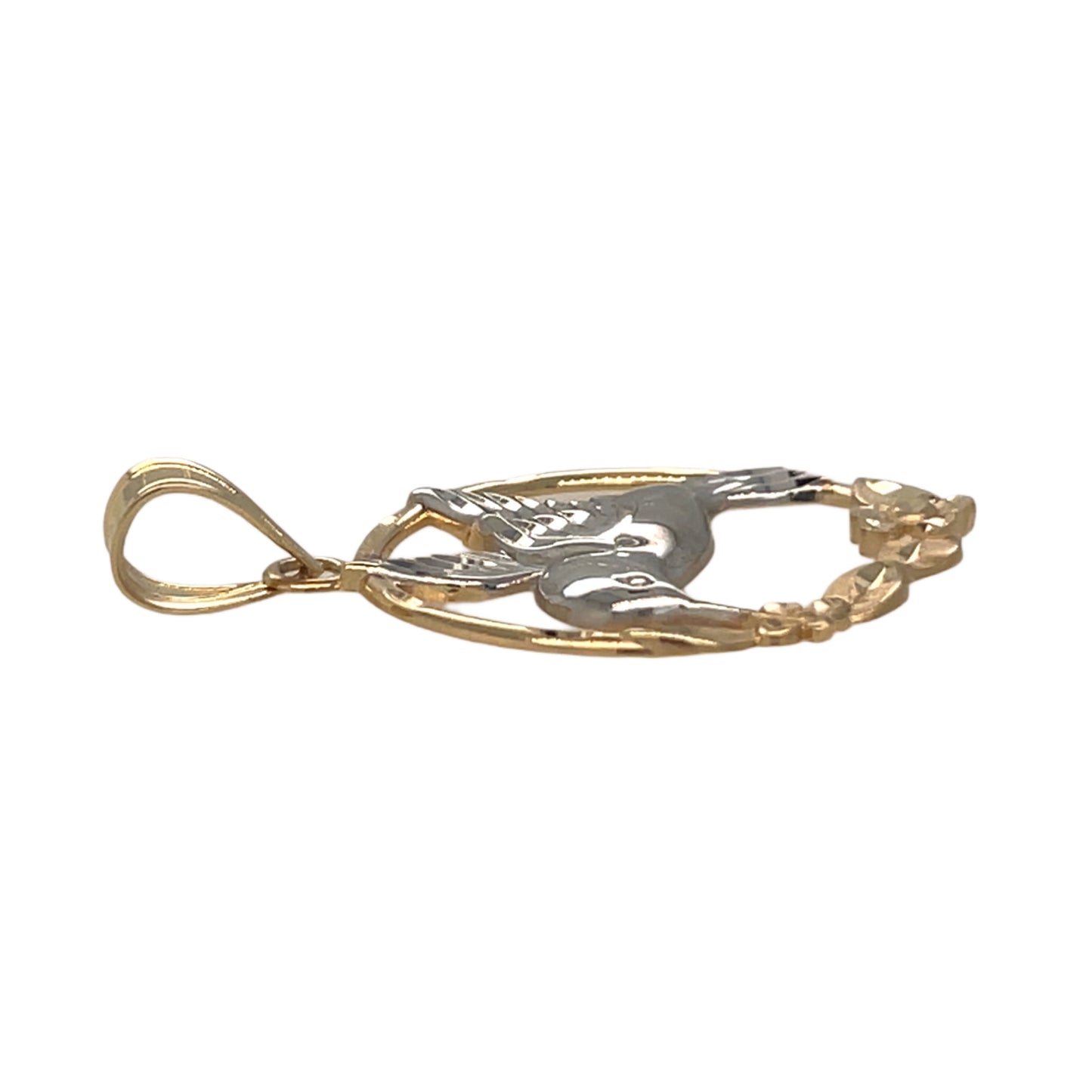 Hummingbird in Flower Circle Pendant