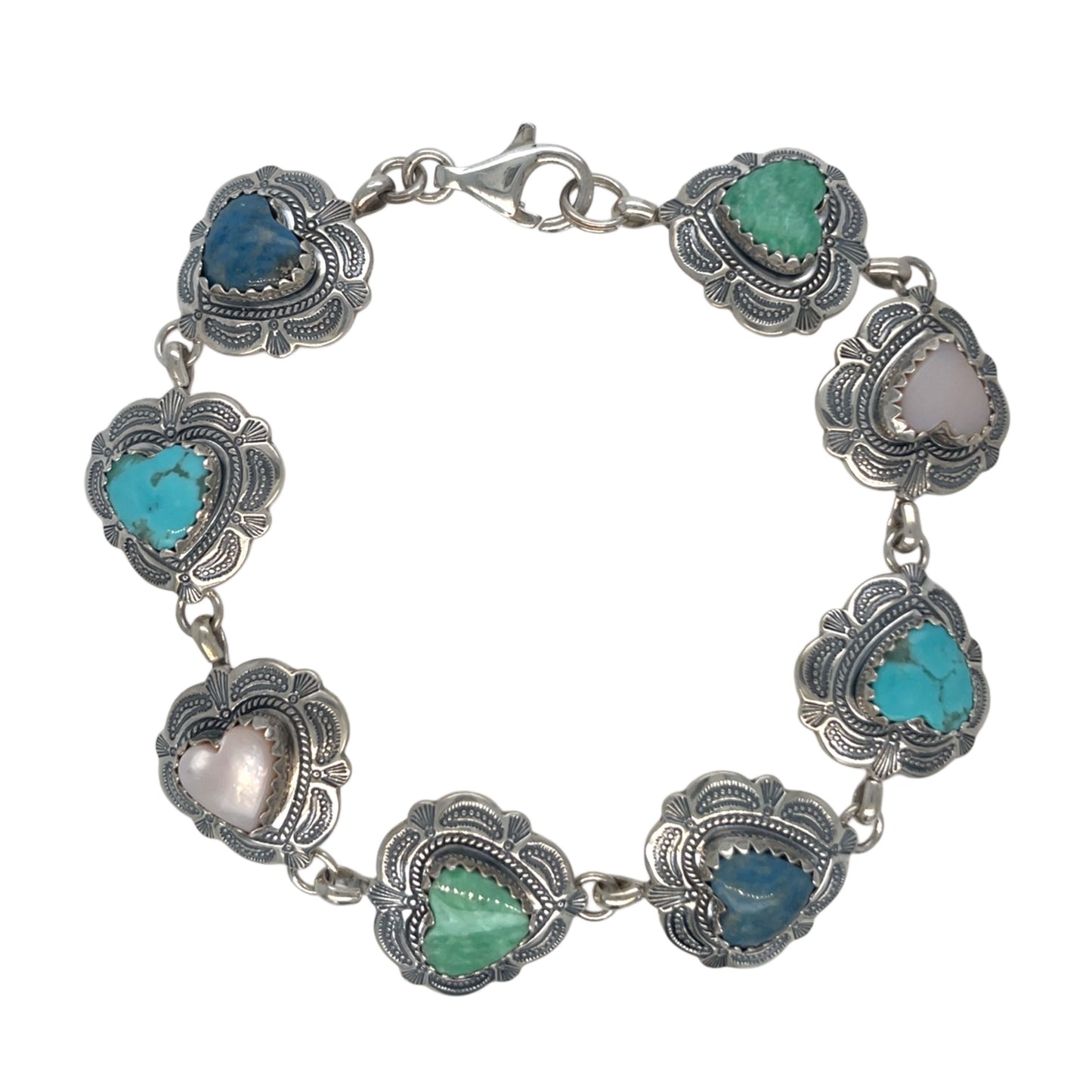Turquoise Hearts Link Bracelet