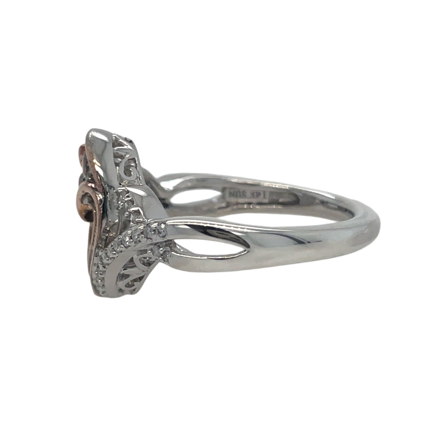 Mother & Child Heart Ring w/Diamonds