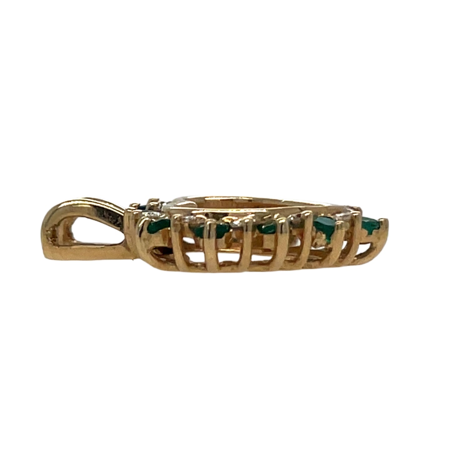 Natural Emerald & Diamond Heart Pendant