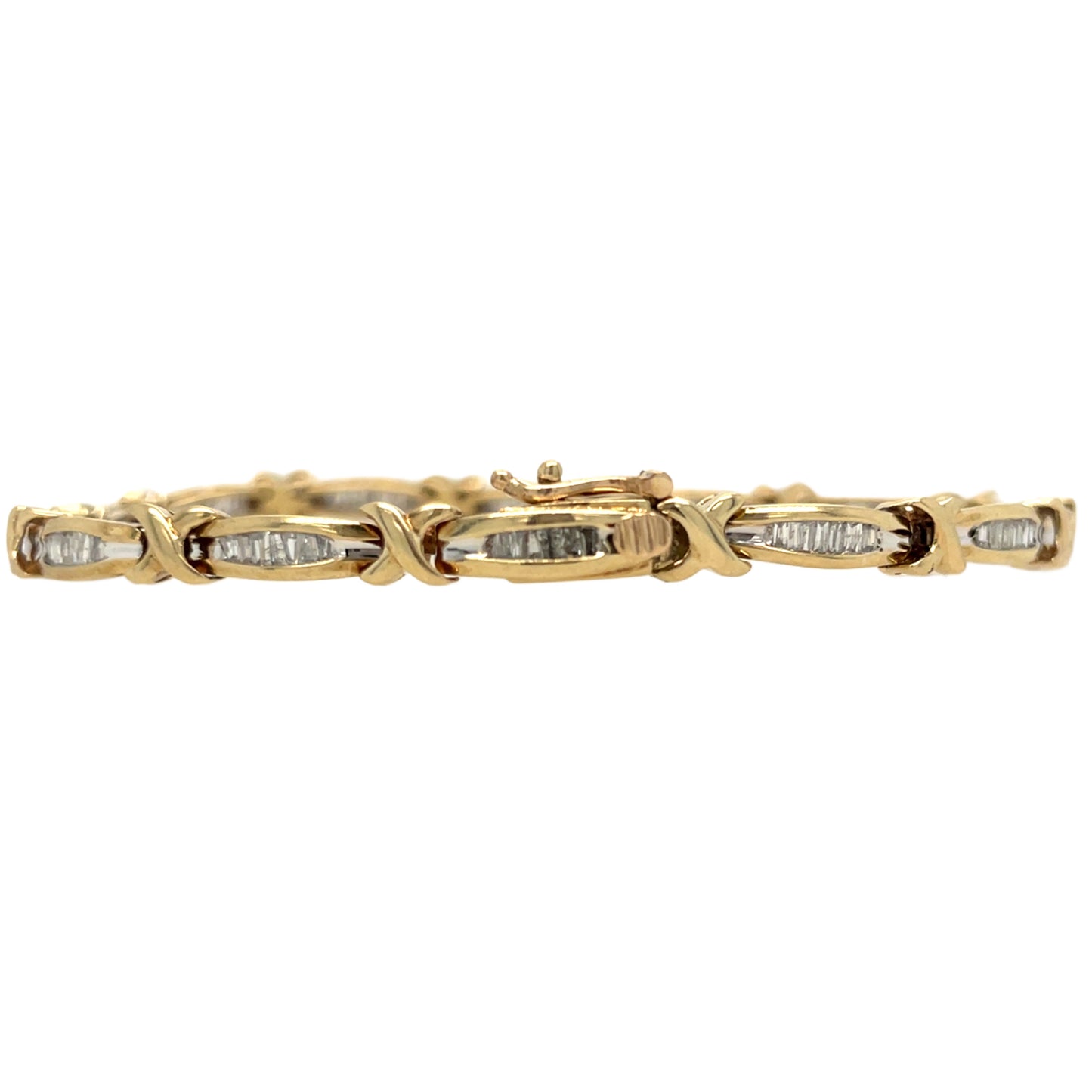 Diamond Baguette Link Bracelet