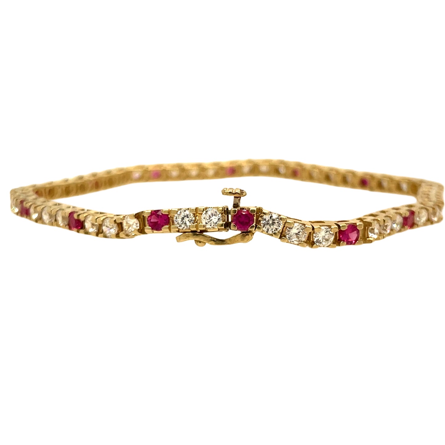 Cubic Zirconia & Created Ruby Bracelet