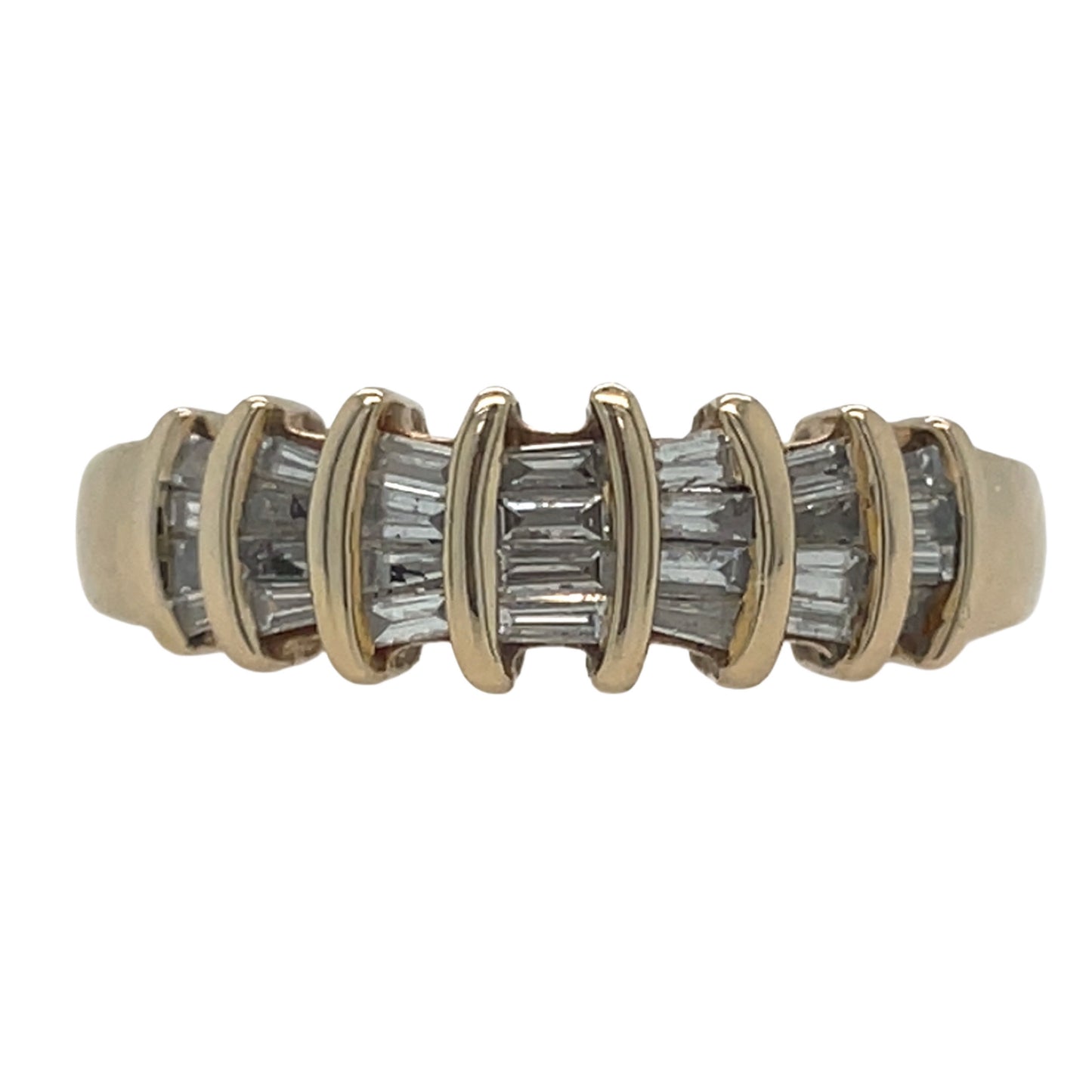 Pyramid Style Baguette Diamond Band