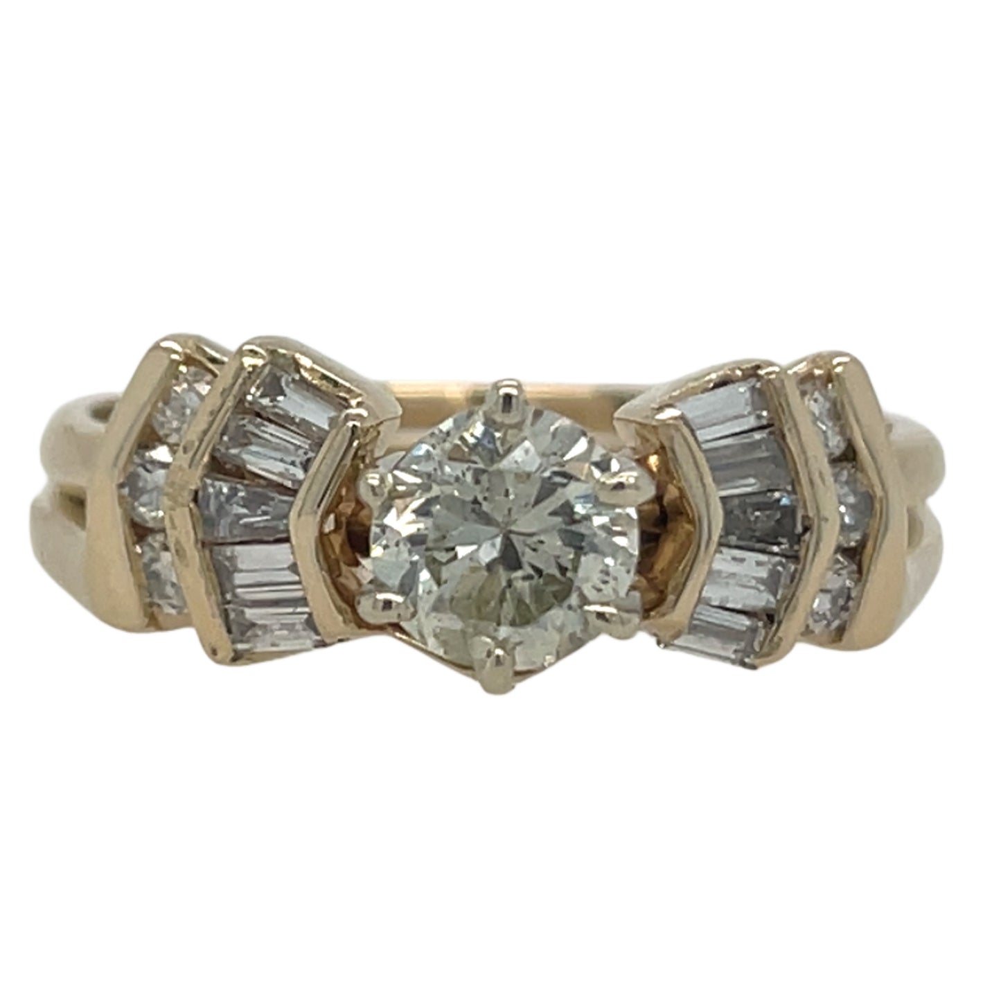 Round Engagement Ring & Baguette Wrap