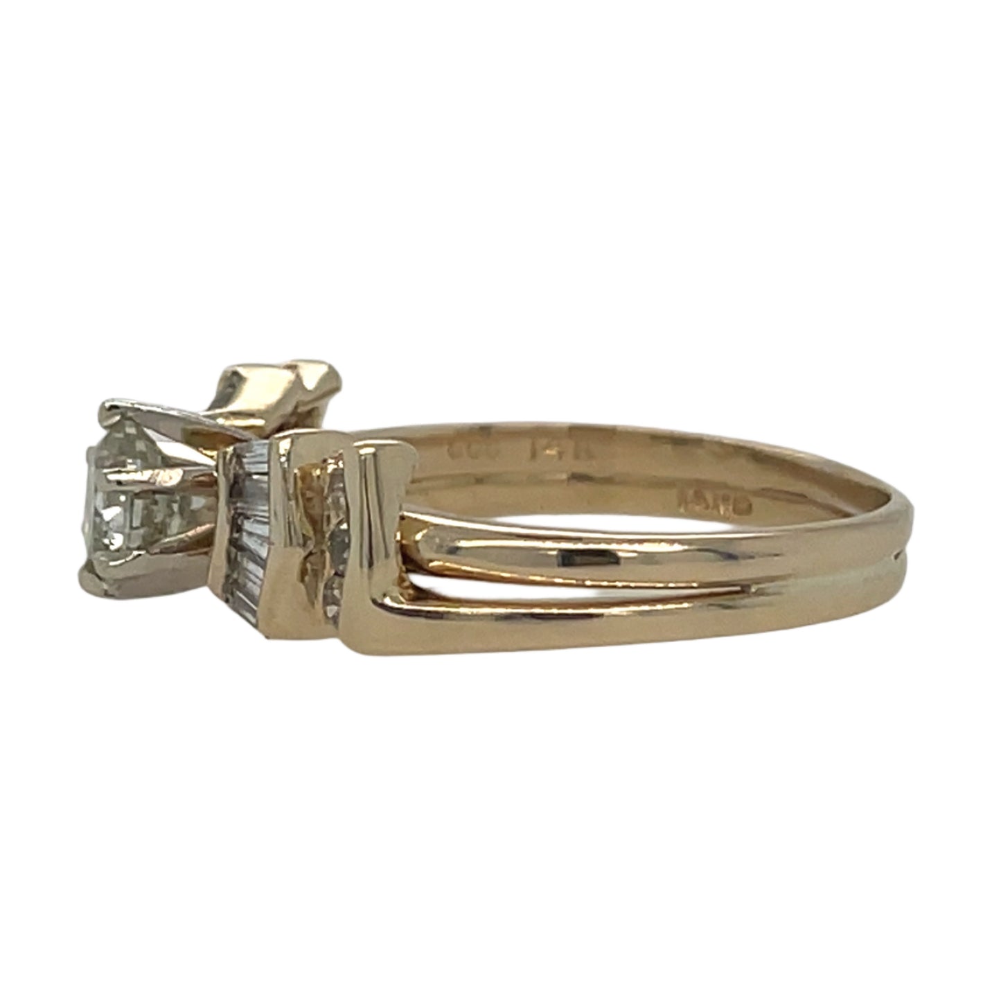 Round Engagement Ring & Baguette Wrap