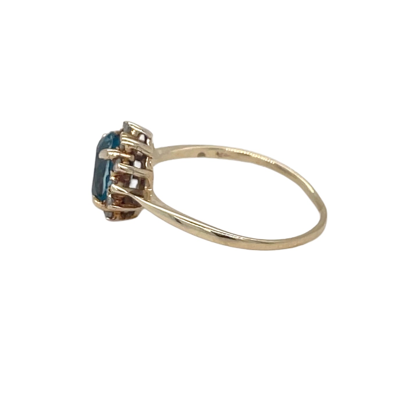 Oval Blue Topaz & Diamond Ring