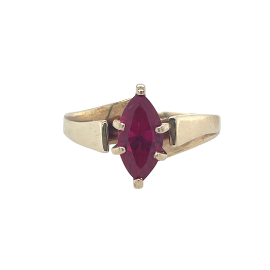 Marquise Created Ruby Ring