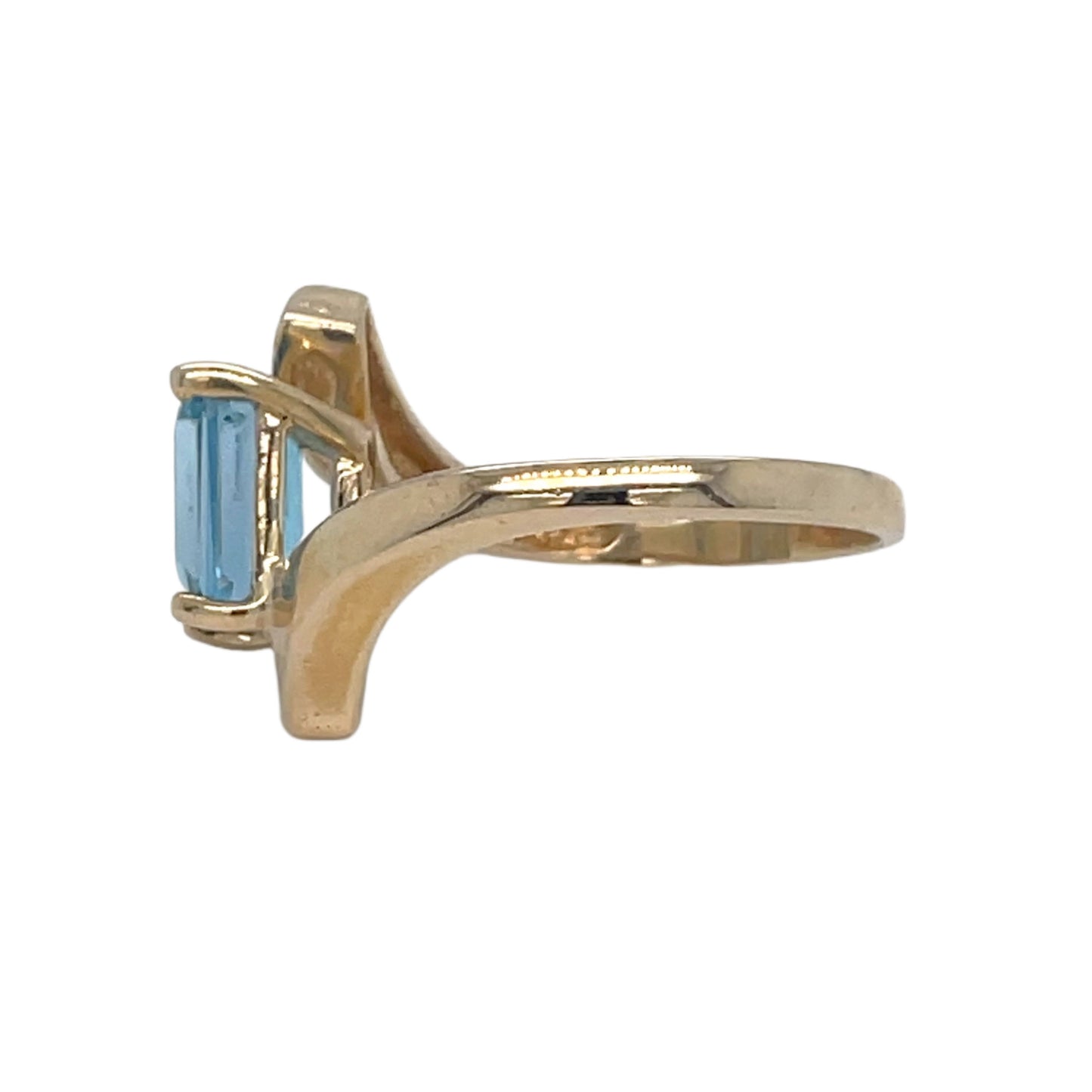 Emerald Cut Blue Topaz Ring