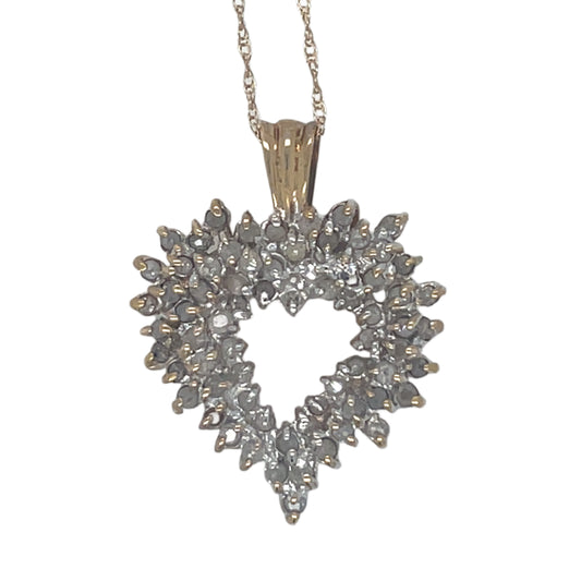 Diamond Heart Pendant 18" Chain