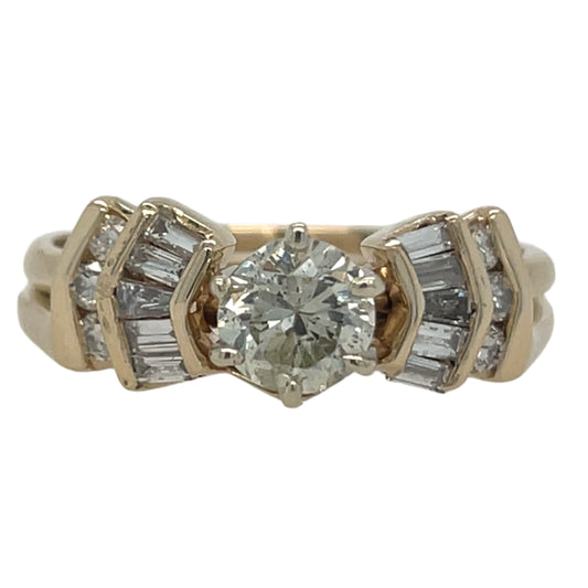 Round Engagement Ring & Baguette Wrap
